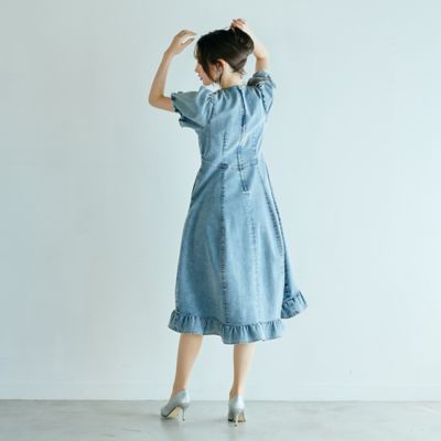 ライトデニムボリュームスリーブワンピース（83011603