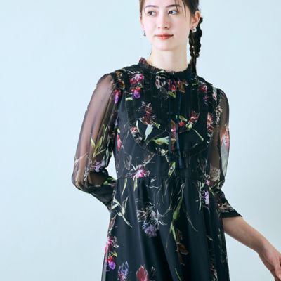 【大人百花掲載】ボタニカルプリントワンピース（８３０１２５０１）