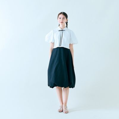 Rose Tiara (Women/大きいサイズ)/ローズティアラ(大きいサイズ) 異素材使いバルーンワンピース(83012505)