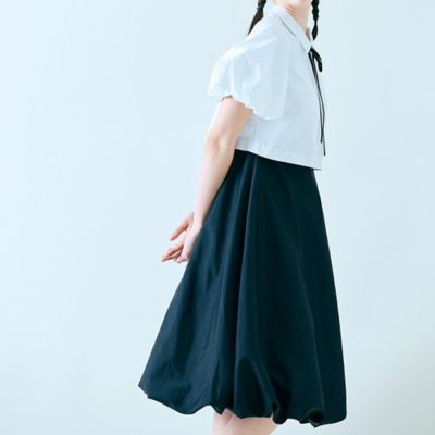 異素材使いバルーンワンピース（８３０１２５０５）