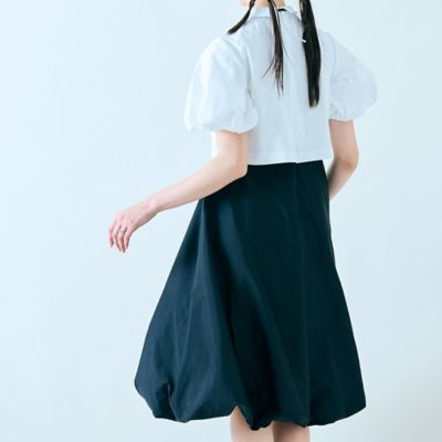 異素材使いバルーンワンピース（８３０１２５０５）