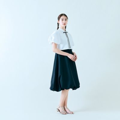 異素材使いバルーンワンピース（８３０１２５０５）