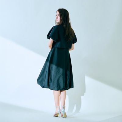 異素材使いバルーンワンピース（８３０１２５０５）