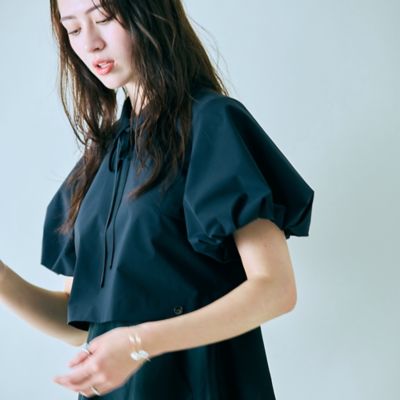 異素材使いバルーンワンピース（８３０１２５０５）