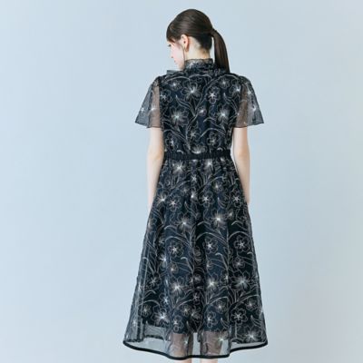Rose Tiara サイズ 46 ワンピース シアー刺繍バイカラーワンピース（83012603） | Rose Tiara