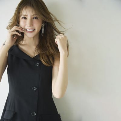 【Audie a Muses】25商品美品フロントノット＆異素材プルオーバー38 モデル美香×Audie a Muses】ラップ風デザインワンピース