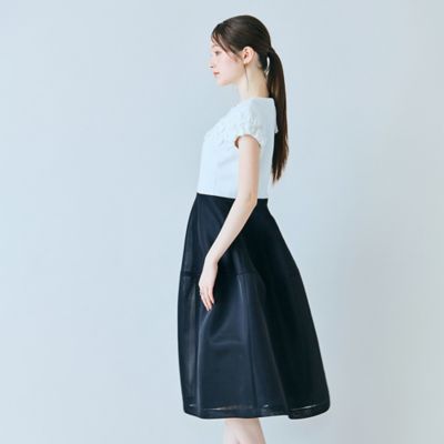 リボン付き異素材ワンピース（83012607） | Rose Tiara (Women