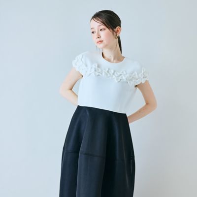 リボン付き異素材ワンピース（83012607） | Rose Tiara (Women