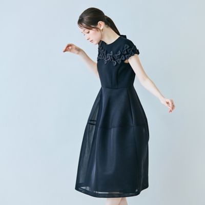 リボン付き異素材ワンピース（83012607） | Rose Tiara (Women