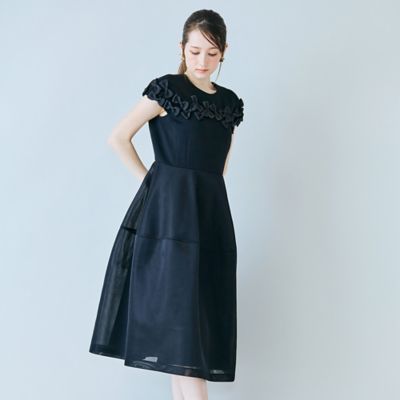 リボン付き異素材ワンピース（83012607） | Rose Tiara (Women
