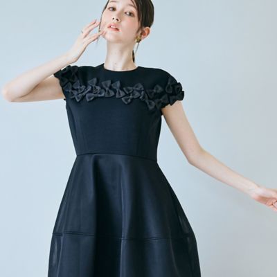 リボン付き異素材ワンピース（83012607） | Rose Tiara (Women