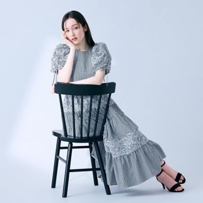 ＜Rose Tiara (Women/大きいサイズ)＞フラワー刺繍ティアードワンピース（８３０１３６０１）