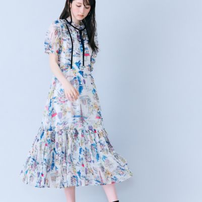 パリプリントワンピース（83013603） | Rose Tiara (Women