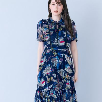 パリプリントワンピース（83013603） | Rose Tiara (Women