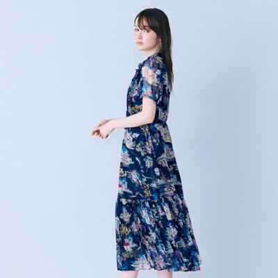 8YAROS ワンピース パリプリントワンピース（83013603） | Rose Tiara (Women