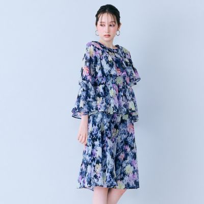 か*ん様 ETRO フローラルプリント ワンピース モザイクフラワープリントワンピース（83013604） | Rose