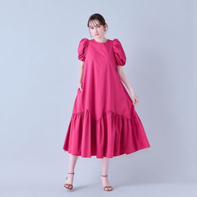 Rose Tiara(ローズティアラ) 長袖カットソー サイズ50 XL レディース美品  - ピンク フリル Rose Tiara（ローズティアラ） ワンピース シフォンプリントワンピース