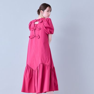 Rose Tiara　46　リボンプリントフィット＆フレアワンピース バックリボンフレアワンピース（83013605） | Rose Tiara