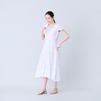 ピンタック綿シフォンワンピース（83013606A） | Rose Tiara