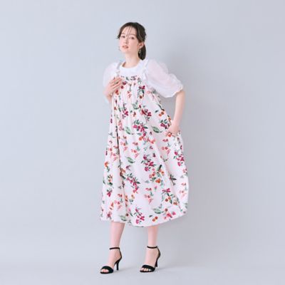 【新品】Rosy luce フラワープリントキャミソールドレス M ホワイト チェリープリントキャミソールドレス（83013612） | Rose