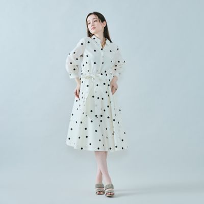 Rose Tiara (Women/大きいサイズ)/ローズティアラ(大きいサイズ) シャツ風ドットワンピース(83014505)
