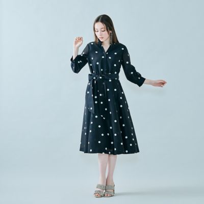 シャツ風ドットワンピース（83014505） | Rose Tiara