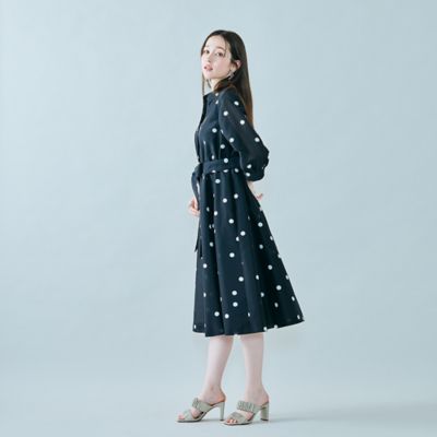 シャツ風ドットワンピース（83014505） | Rose Tiara