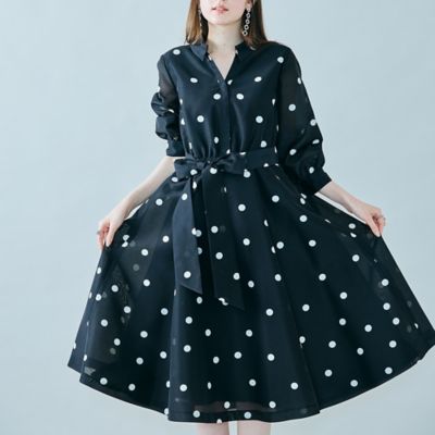 シャツ風ドットワンピース（83014505） | Rose Tiara (Women