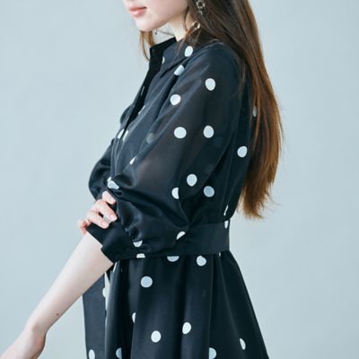 シャツ風ドットワンピース（83014505） | Rose Tiara