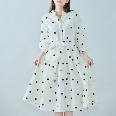 シャツ風ドットワンピース（83014505） | Rose Tiara (Women