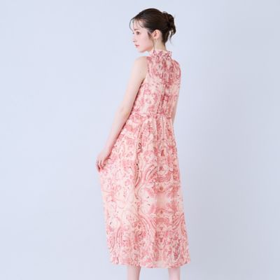 胸元ピンタック更紗プリントワンピース（83014603） | Rose