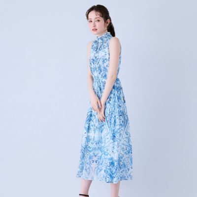胸元ピンタック更紗プリントワンピース（83014603） | Rose