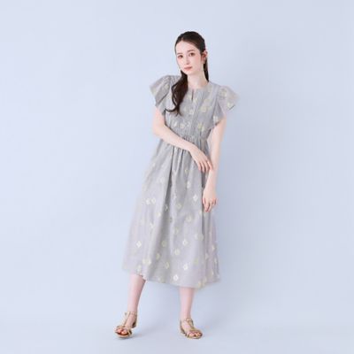 箔プリントストライプワンピース（83014605） | Rose Tiara