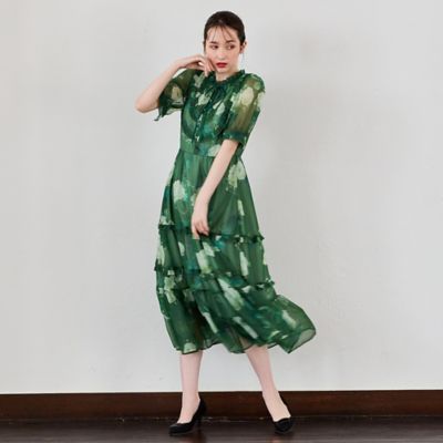 ローズティアラ　大きいサイズ42　ワンピース　グリーン　半袖 グリーン系 Rose Tiara (Women/大きいサイズ)のワンピース