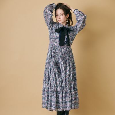 Rose Tiara 46ツイード長袖ワンピース ローズティアラ ツイードワンピース46 - メルカリ