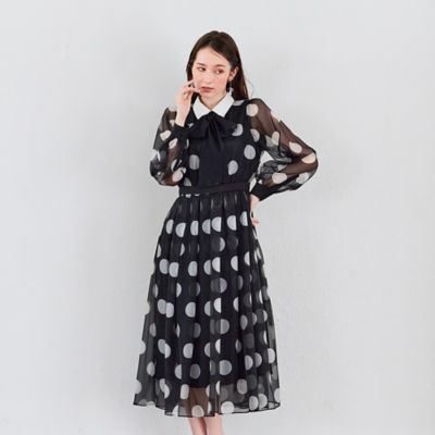 クラシカルドットプリントワンピース（83015605） | Rose