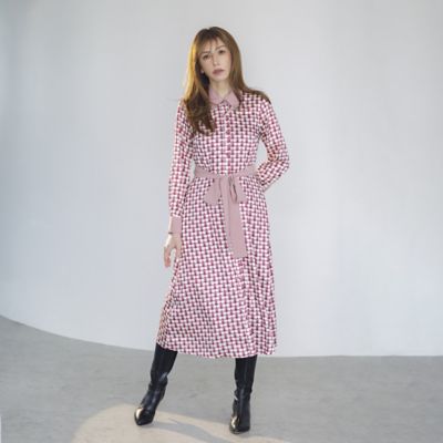 モデル美香着用】幾何チェリープリントワンピース（83015611