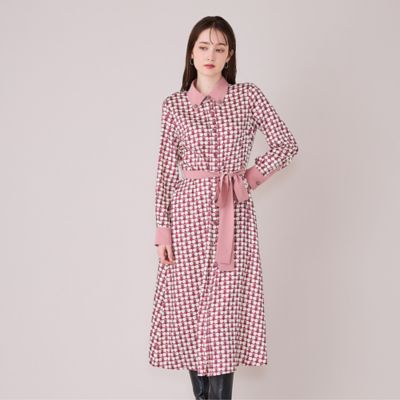 モデル美香着用】幾何チェリープリントワンピース（83015611