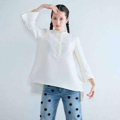 ＜Rose Tiara (Women/大きいサイズ)＞デコラティブスリーブハリ感ブラウス（８３０３１６０２）