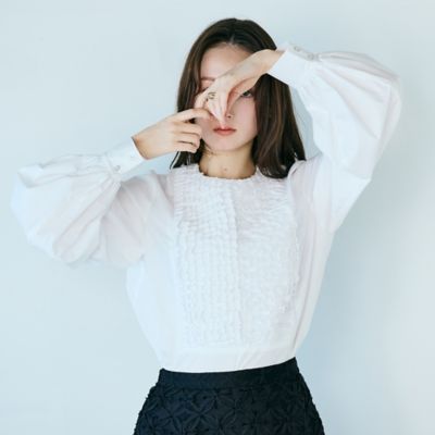 ＜Rose Tiara (Women/大きいサイズ)＞フロントフリルレイヤードブラウス（８３０３１６０８）