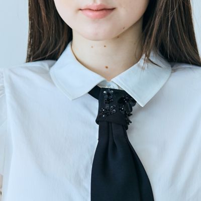 人気追加】ビジューネクタイ付きシャツ（83031609） | Rose