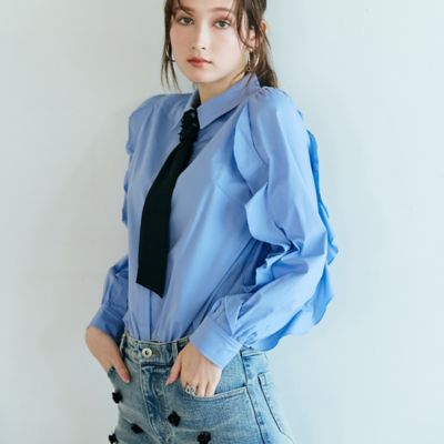 人気追加】ビジューネクタイ付きシャツ（83031609） | Rose