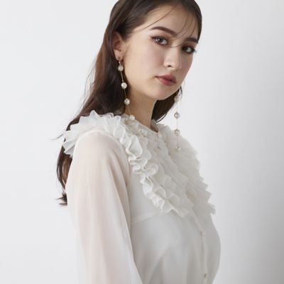 ＜Rose Tiara (Women/大きいサイズ)＞シアーブラウス（８３０３２４０８）