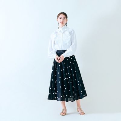 フリルカラー胸元タックブラウス（８３０３２５０４）