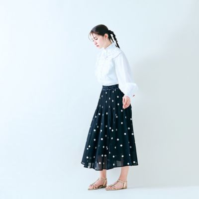 フリルカラー胸元タックブラウス（８３０３２５０４）