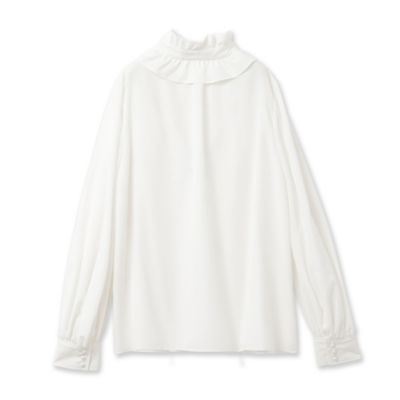フリルカラー胸元タックブラウス（８３０３２５０４）