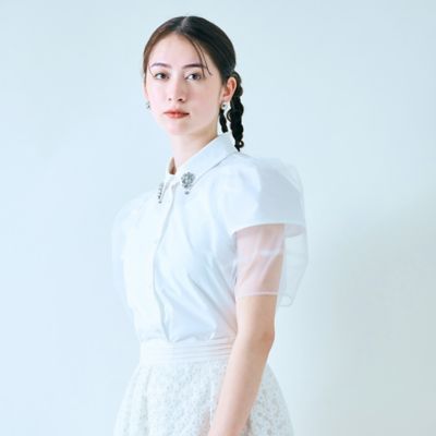 衿ビジューブラウス（８３０３２５１３）