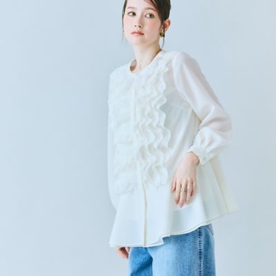 ＜Rose Tiara (Women/大きいサイズ)＞たっぷりフリルブラウス（８３０３２６０５）
