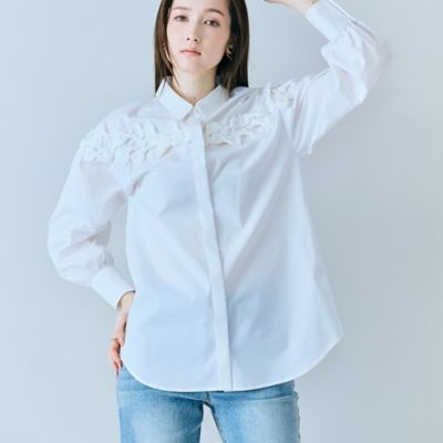 リボン付きシャツブラウス（83032606） | Rose Tiara (Women
