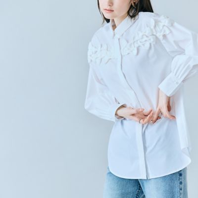 リボン付きシャツブラウス（83032606） | Rose Tiara (Women